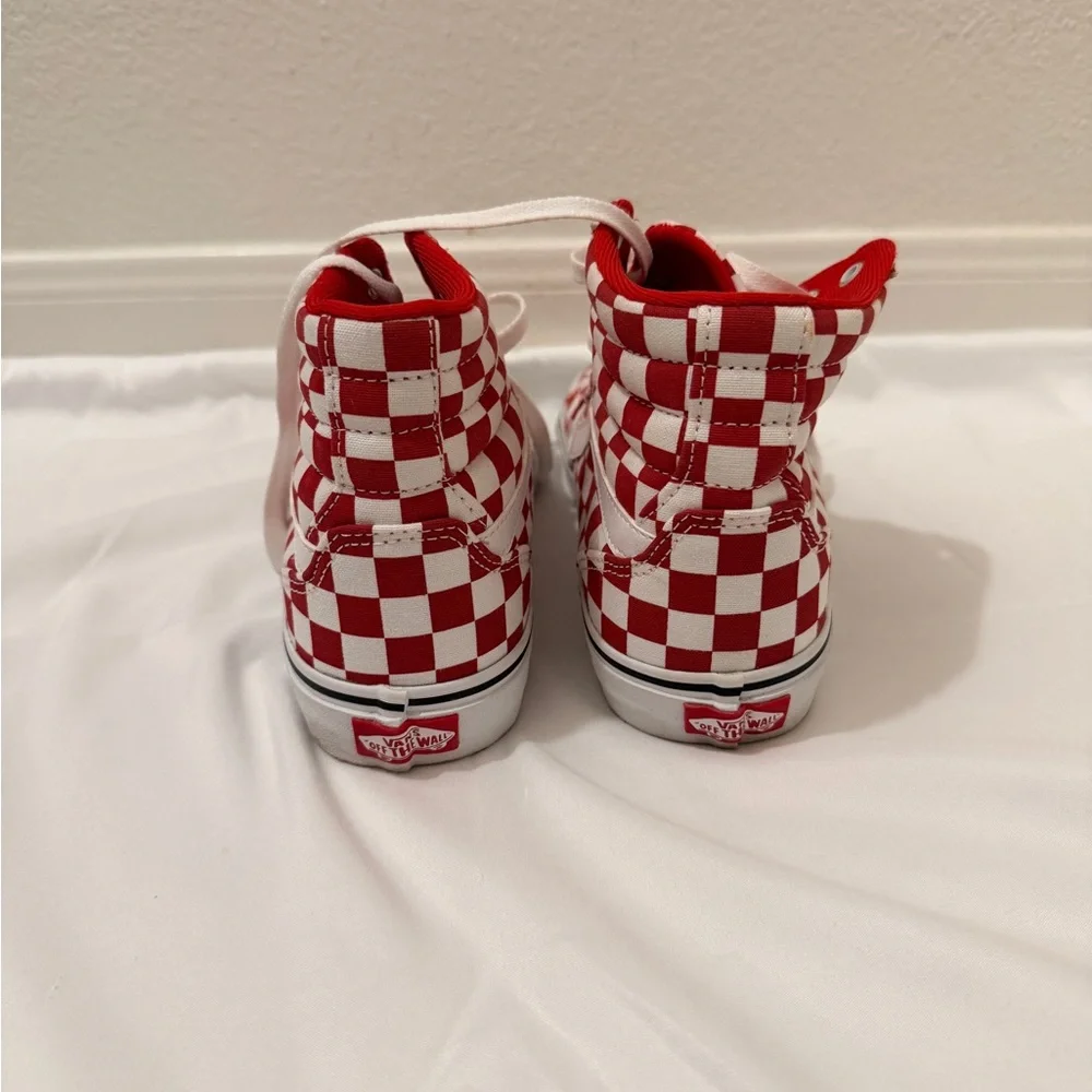 Vans Red Checkered High-Top Sneakers - Picture 6 of 6